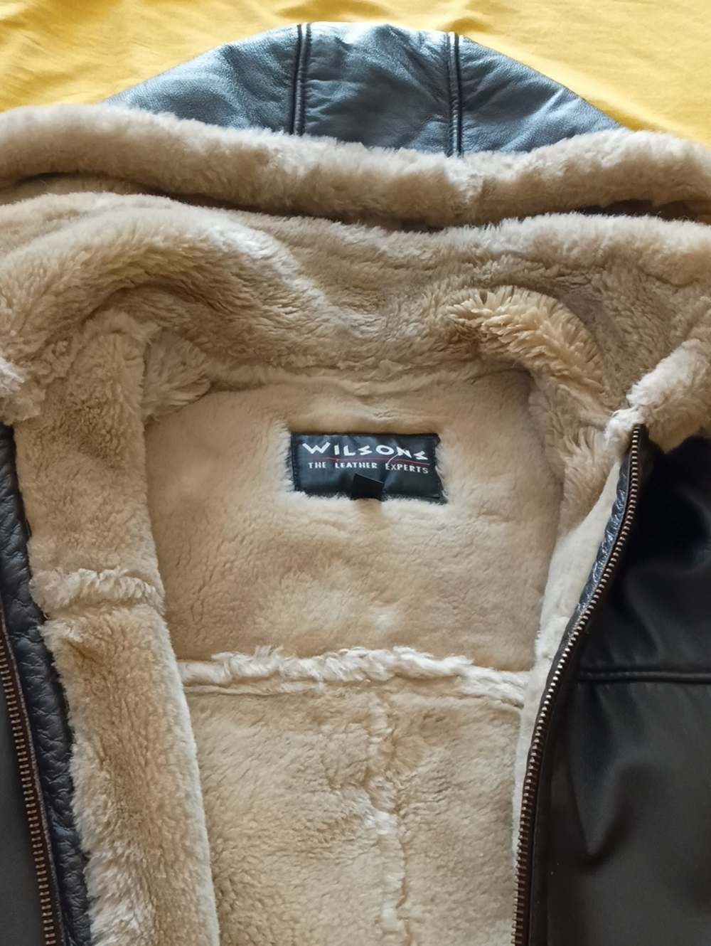Wilson Women's Dark Brown Leather Jacket with Cream Shearling